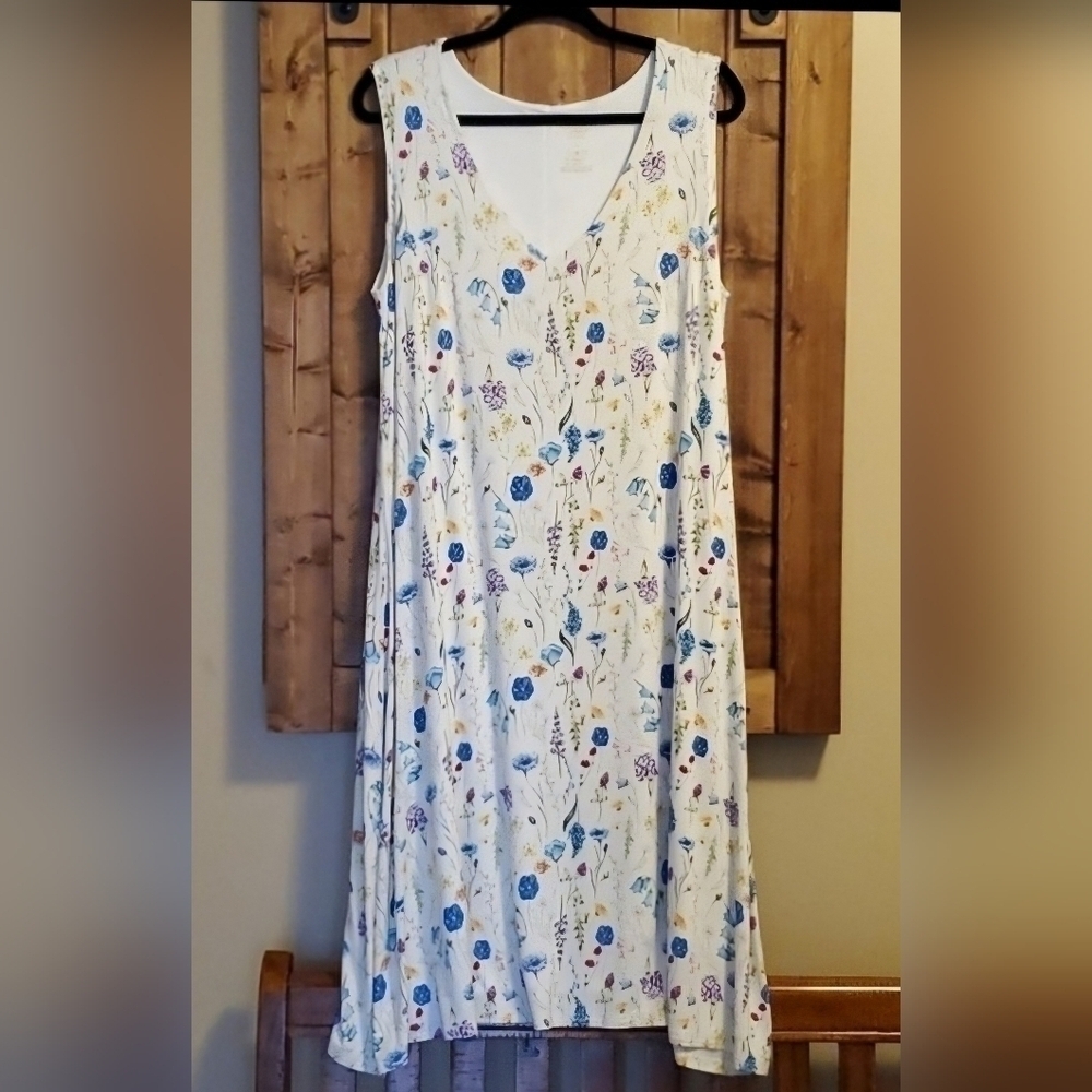 Blue Sky Clothing Multicolor Floral Bamboo Sleeveless Dress L